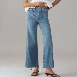 PAIGE Anessa High Rise Wide Leg Crop Jeans in Bebop 25P NEW